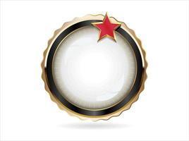 Golden badge retro style isolated on white background vector