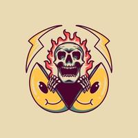 Skull And Smile Retro Illustration vector