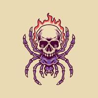 Skull Tarantula Retro Illustration vector