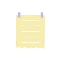 note sheet. attached with tape. Task planning. Isolated sticker on a white background. design element for stickers, social networks. Vector illustration, hand-drawn