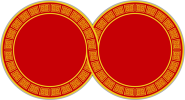 jumeau du groupe de style de cercle d'élément d'asie orientale motif or png