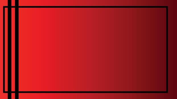 Abstract red gradient background with black frame vector