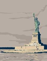 Statue of Liberty in the Statue of Liberty National Monument WPA Poster Art vector