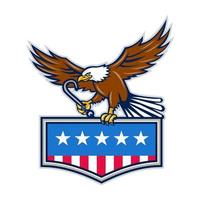 American Eagle Towing J Hook USA Flag Retro vector