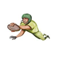 American Football Player Touchdown Caricature vector