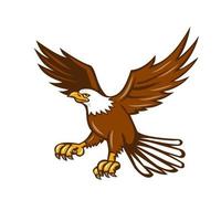 American Eagle Swooping Isolated Retro vector