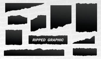 cool black street style ripped graphic element vector set