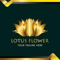 Lotus Logo Design gold. Lotus Flower Logo gold Vector. Lotus Spa Logo Template vector