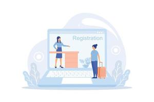 Enter login and password. Registration page on screen. Sign in to your account creative metaphor. Login page. Mobile app with user page. Identification in internet