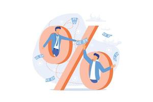 Dividend income and financial profitability. Return on investment chart, budget fund plan, revenue increase, accounting report, money bag income, pension saving account, flat modern illustration vector