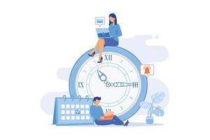 Time management Time tracking tool, management software, effective planning, productivity at work, clock, control system, project schedule flat design modern illustration vector