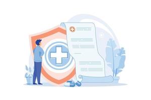 Health Insurance design concept with umbrella protection flat vector illustration