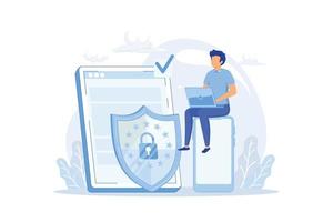 General data protection regulation Personal information control and security, browser cookies permission, GDPR disclose data collection Flat vector Modern illustration