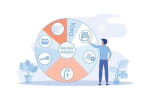 big data analytics flat vector illustration