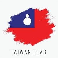 Grunge Taiwan Vector Flag
