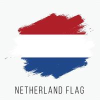 Grunge Netherlands Vector Flag