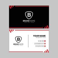 Red and Black Color Vector Business Card Template