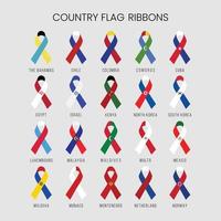 Flags in Ribbon Independence Day vector