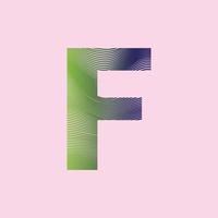 Alphabet F in mesh design premium vector illustration