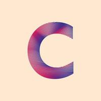 Alphabet C in mesh design premium vector illustration