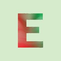 Alphabet E in mesh design premium vector illustration