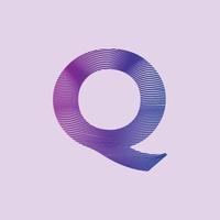 Alphabet Q in mesh design premium vector illustration