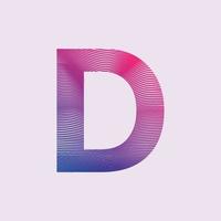 Alphabet D in mesh design premium vector illustration