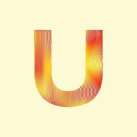Alphabet U in mesh design premium vector illustration