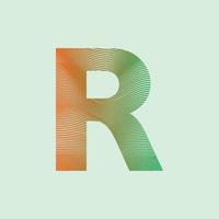 Alphabet R in mesh design premium vector illustration