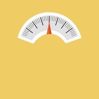 Weight scale icon on yellow background. vector