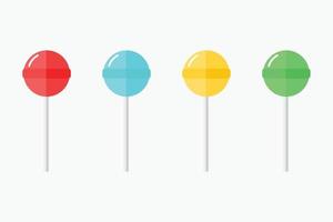 Lollipops candy icon set on white background. vector