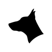 Ilustración de vector de icono de cabeza de perro doberman