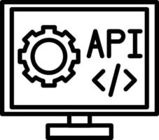 icono de línea de API vector