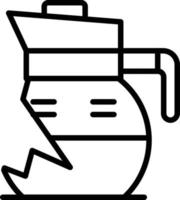 Broken  Coffee Pot Line Icon vector