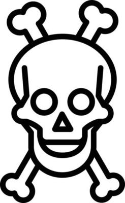 Skull And Bones Line Icon