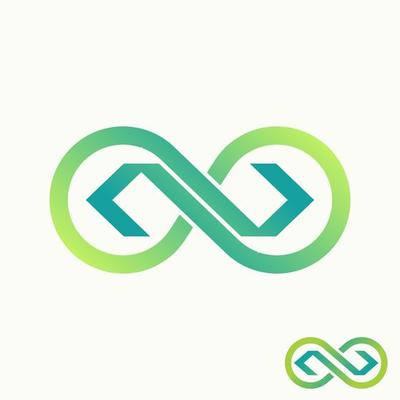 Simple and unique meta or infinity sign with cut and bracket on side image graphic icon logo design abstract concept vector stock. Can be used as symbol tech to application