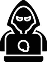 icono de glifo de hacker vector