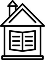 icono de línea de educación en el hogar vector