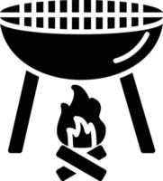 BBQ Grill Glyph Icon vector