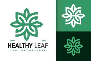 Letter H Nature Healthy Leaf Logo Design, brand identity logos vector, modern logo, Logo Designs Vector Illustration Template