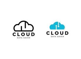 System cloud data storage logo design vector