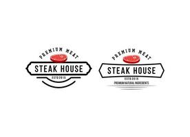 Fresh meat logo design premium vector. Steak House Logo design template vector