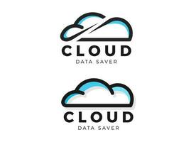 System cloud data storage logo design vector