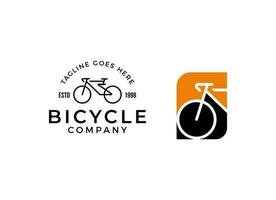 Minimalist bicycle logo design template. Electric bike emblem vector. vector