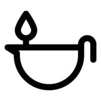 vela de aceite, icono de estilo de línea diwali vector