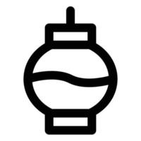 Lantern, Line Style Icon Diwali vector