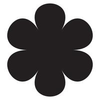 illustration of a flower with six petals in black on a white background vector
