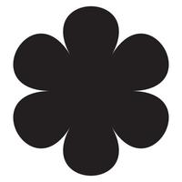 illustration of a flower with six petals in black on a white background vector