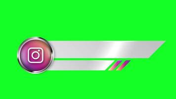 Animated instagram Lower Third Banner Green Screen Free Video