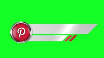 Animated pinterest Lower Third Banner Green Screen Free Video